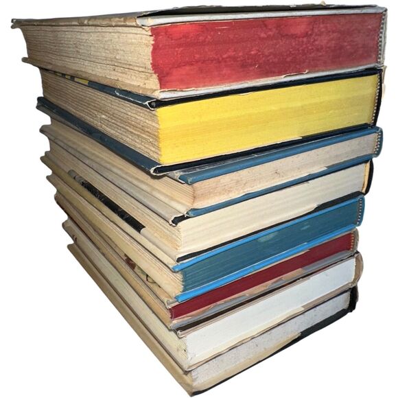 Antique Vintage Hardcover Ornate Books Shelf Home Decor Prop Set Staging 8 Lot - Picture 8 of 16